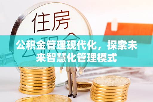 武夷山公积金管理现代化，探索未来智慧化管理模式